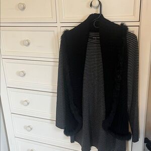 Eileen Fisher Charcoal and Black Striped Tunic